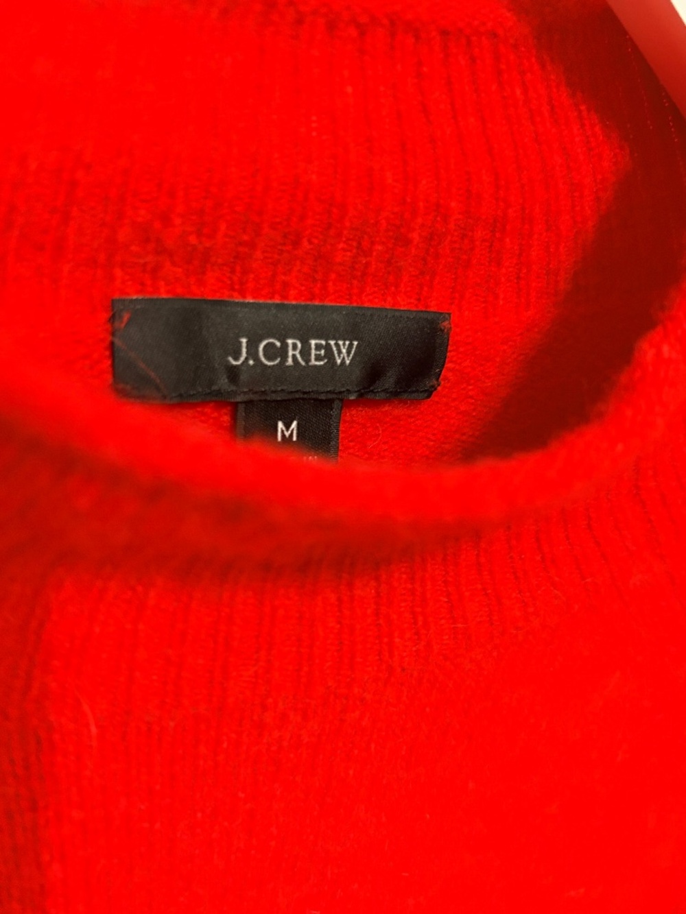 J.CREW red mock neck sweater. Merino Wool, Alpaca blend mix.